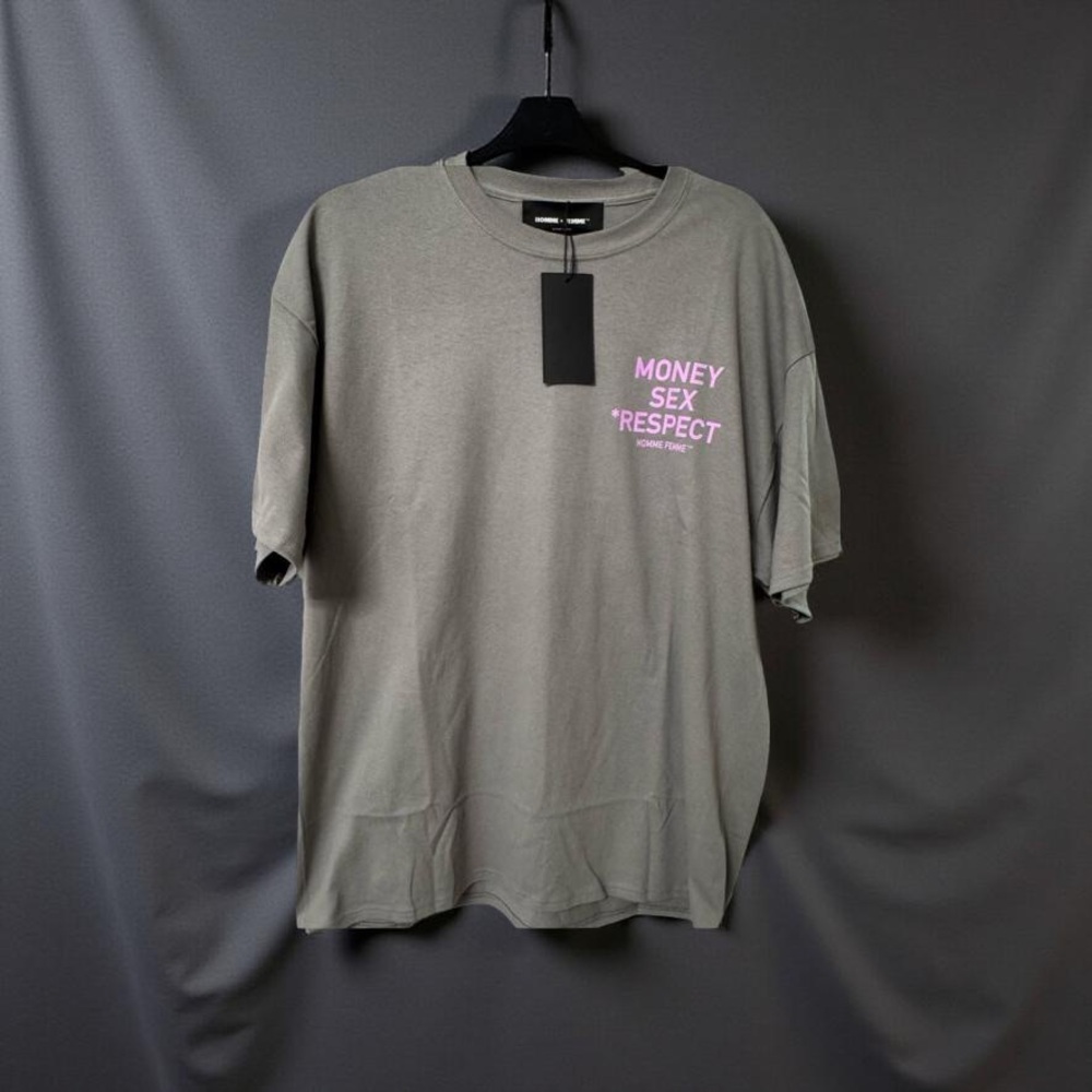 HOMME + FEMME LA Gray Pink Graphic Tee XL NWT Rare Designer Streetwear - Picture 2 of 8